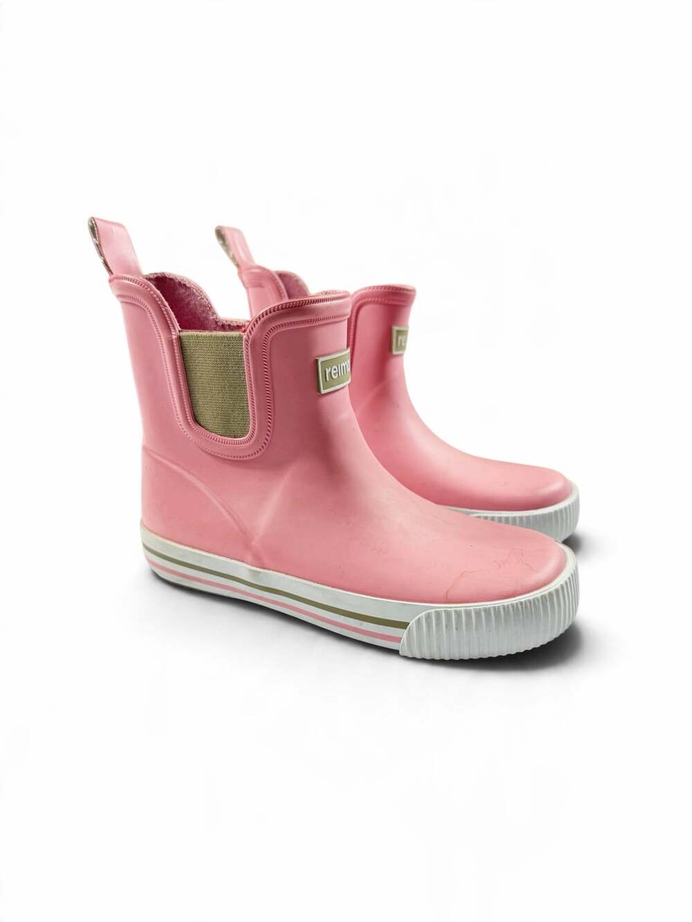 Reima Girls Rubber Rain Boots Pink Chelsea Ankle Boots Size 9.5 toddler EU 26